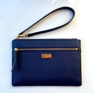 Kate Spade Tinie Laurel Way Leather Wristlet Offshore Blue